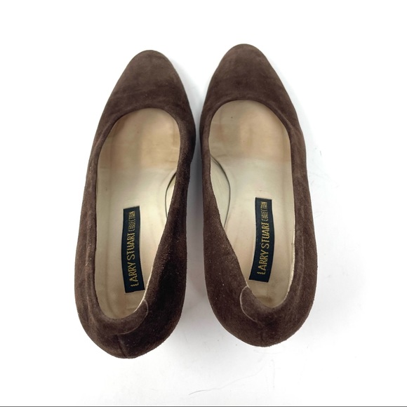 LARRY STUART vintage chocolate brown suede heels, made in Italy, size 7.5 - Picture 7 of 12